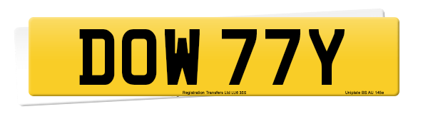 Registration number DOW 77Y